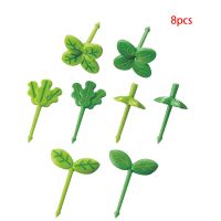 8pcs Fruit Fork Toothpick Four-leaf Clover Plastic Decoration Lunch Box Bento Food Picks Dessert Fork Bento Box Accessories