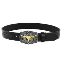 Cowboy Belts For Men Western With Big Buckle Longhorn Bull Belt Buckle Belt Leather Belt Vintage Western Belt Jeans Belt Belts