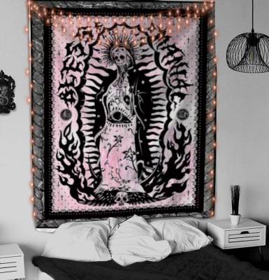 European and American Style Fabric Background Tapestry Dark Black and White Simple Tapestry Tarot Card Sun Greeting Card Fabric Decoration Fabric Bohemian Mandala Tapestry