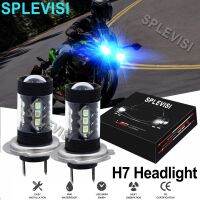 2X หลอดไฟไฟหน้ารถมอเตอร์ไซค์แบบ LED 80W สีฟ้าน้ำแข็งสำหรับ Kawasaki Ninja 650 650R 2006 2007 2008 2009 2010 2021รถจักรยานยนต์ไฟ Led