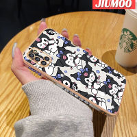 JIUMOO เคสปลอกสำหรับ Samsung Galaxy A31ชั้นหนึ่งเคสลายการ์ตูน Happy Kuromi ใหม่กรอบพื้นผิวสี่เหลี่ยมเคสนิ่มซิลิกาเจลกันกระแทกเคสมือถือฝาครอบป้องกันเลนส์กล้องถ่ายรูปรวมทุกอย่างแล้ว