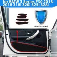 [HOT ZQQIUZWREKW 111] ด้านข้างขอบปกรูปลอกประตูภายในยามคุ้มครองพรมสำหรับ BMW 3 Series F30 2013 2018 318i ประตูรถต่อต้านเตะ Pad สติ๊กเกอร์