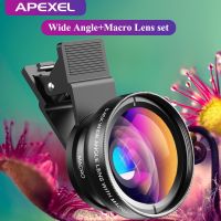 APEXEL 2 in 1 Phone Camera Lens kit 0.45x Wide Angle &amp; 12.5x Macro Lens HD Camera Lentes for iphone ios android smartphones