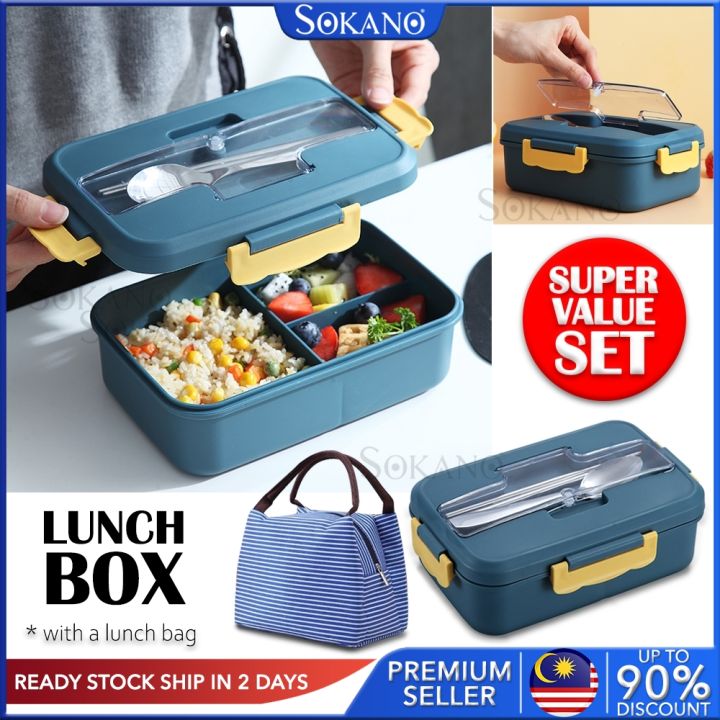 2-Tier Bento Boxes Lunch Containers for Adults Microwavable Bento