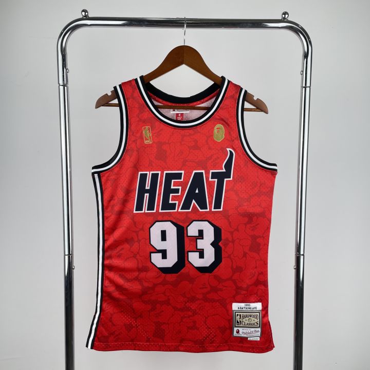 Hot pressing Authentic Jersey Mens Miami Heat #93 BAPE X Mitchell