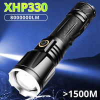 80LM XHP330 Powerful LED Flashlight High Power Torch Light TYPE-C Rechargeable Tactical flashlight 18650 Usb Camping Light