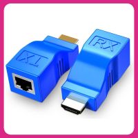 1080P HDMI-รองรับ Extender กับ RJ45อะแดปเตอร์โดย Cat5e Cat6สายเคเบิลอีเทอร์เน็ตตัวรับและแปลงสัญญาณเครื่องส่งวิดีโอสำหรับ DVD PS3 T· V