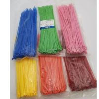 เคเบิ้ลไทร์ สายรัดพลาสติก cabletie 10นิ้ว（4.0*250）สีแดง สีนำ้เิงิน สีเขียว สีเหลือง สี้ม สีชมพู ถุงละ100เส้น