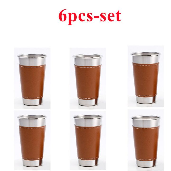 6-pcs-500ml-stainless-steel-metal-beer-mug-with-heat-insulation-leather-sleeve-coffee-milk-mug-office-coffee-water-cup-drinkware