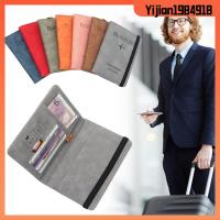 YIJIAN1984918 แบบพกพา ชุดเอกสาร หนัง กระเป๋าหนังสือเดินทาง กระเป๋าเดินทาง ผู้ถือหนังสือเดินทาง กระเป๋าสตางค์ RFID