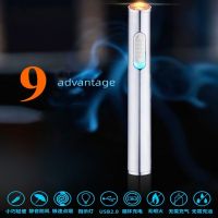 2022 Hot Sale Personalized Creative Metal Windproof Tungsten Wire Lighter USB Charging LED Display Lighter Mens Gift