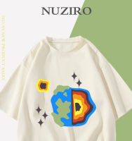 NUZIRO(พร้อมส่ง)เสื้อยืดแขนสั้น การพิมพ์แฟชั่น ผ้านิ่ม เด้ง ใส่สบาย สไตล์เกาหลี #I0016