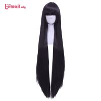 L-email wig Long Purple Cosplay Wigs 100cm Straight Ririchiyo Shirakiin Cosplay Wig with Bangs Heat Resistant Synthetic Hair Wig  Hair Extensions Pads