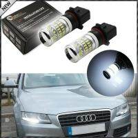 2ชิ้นหลอดไฟ LED P13W สีขาวปราศจากข้อผิดพลาดพร้อมกระจกสะท้อนแสงสำหรับรถ Audi รุ่น B8 2008-12 A4หรือ S4ที่มีไฟ LED แต่งไฟหน้าฮาโลเจนและเสียงเบา