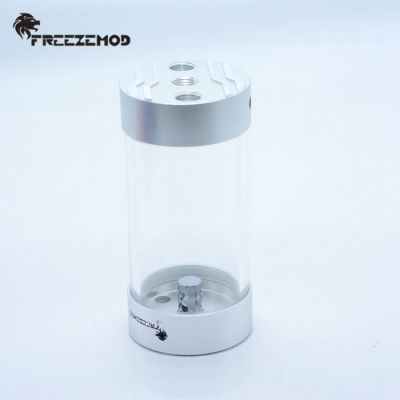 FREEZEMOD OD60mm Cylinde Acrylic Reservoir Res 80mm-330mm Water Tank Dual Metal Cover built-in Bubbler PC Water Cooling