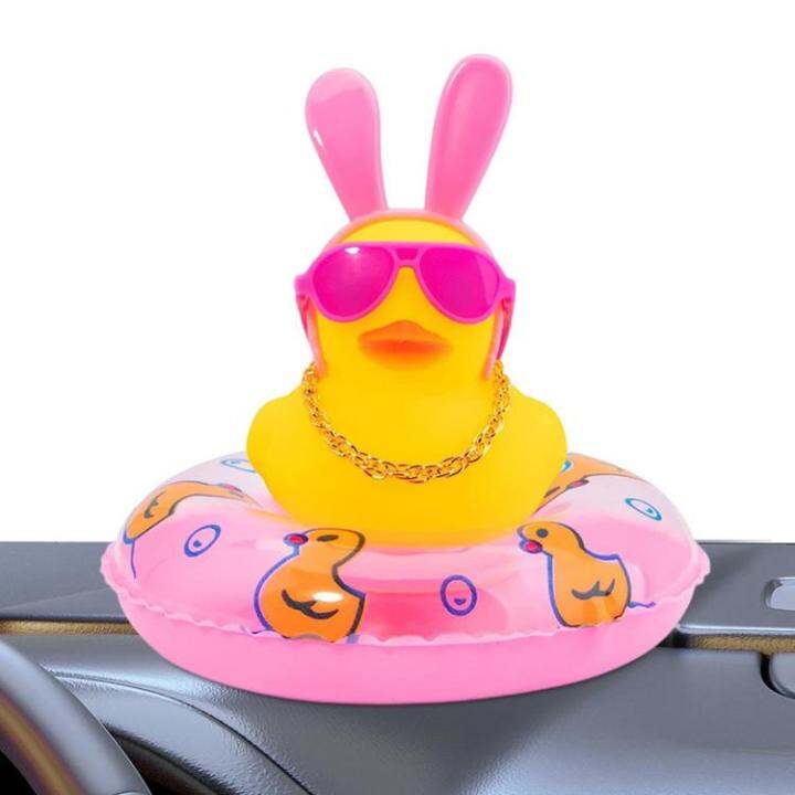 car-duck-squeak-rubber-ducks-car-ornaments-car-dashboard-duck-decoration-with-headband-swim-ring-necklace-sunglasses-for-car-dashboard-home-table-ideal