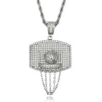 Hip Hop Full AAA CZ Stone Paved Bling Iced Out Basketball Zircon Pendants &amp; Necklaces For Men Women Jewelry