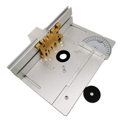 Upgrade Aluminium Router Table Insert Plate W/Miter Gauge and Tenon Gauge and Fence for WorkBenches Wood Router Trimmer