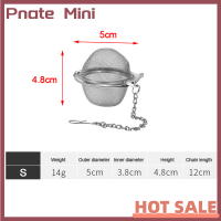 Pnate ตาข่ายกรองที่กรองชาอุปกรณ์เก็บเครื่องเทศทรงกลมสแตนเลสตาข่ายชงชาอุปกรณ์กรองชา