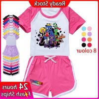 COD SDFGDERGRER Rainbow Friends Boys Short Sleeve Shorts 2pcs Hot Sale Kids Casual T-Shirt Home Wear Fashion Girls Pajama Set