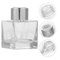 50ml Square Fragrance Containers Empty Diffuser Perfume Bottles Glass Essential Oil Containers Home Decoration Travel Size Bottles Containers