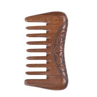 Original MUJI Clearance Natural Black Gold Sandalwood Head Meridian Comb Wide-tooth Wooden Comb Head Therapy Massage Comb High-value Anti-static Hair Loss