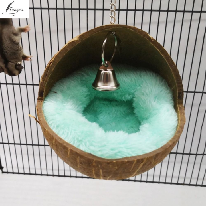 FANGAN Natural Coconut Shell Hamster Coconut Shell Nest Hanging Warm