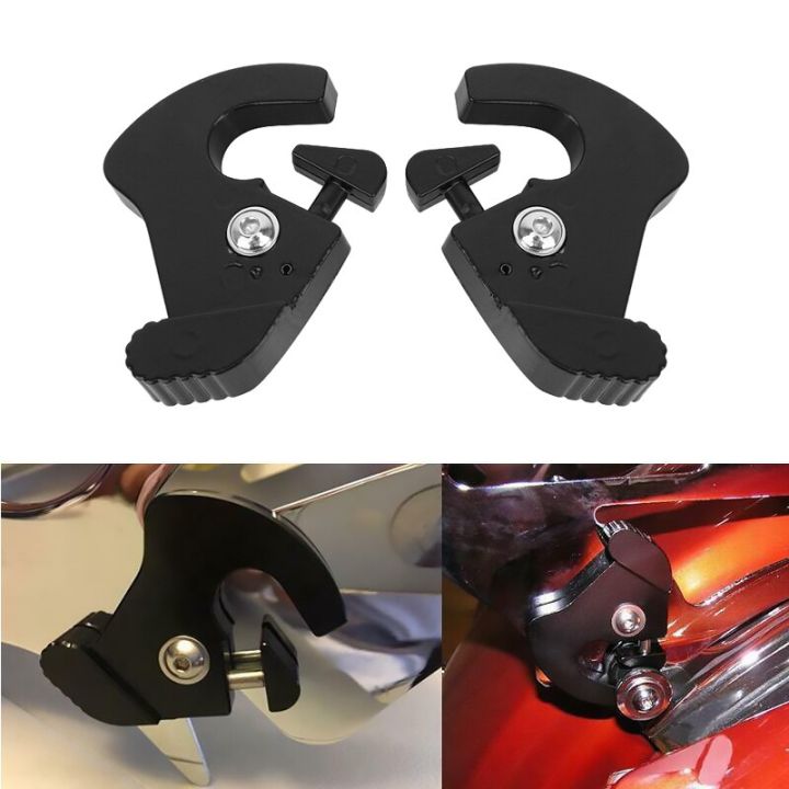 1-pair-motorcycle-luggage-rack-sissy-bar-rotary-black-latch-detachable-docking-clip-kit-for-harley-touring-softail-sportster