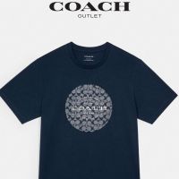 Coach Men S Classic Logo Cotton Casual Print Crew Neck Comfort Trend Spring Summer New9449