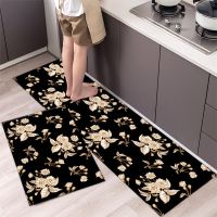 Simple Flower Kitchen Mat Bedroom Bedside Mat Entrance Door Mats Kitchen Mats for Floor Absorbant Waterproof Bathroom Carpet