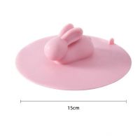 Cartoon Rabbit Deodorant Floor Drain Cover Sink Plug, Anti-clogging Bathroom Bathtub Pool Sink Strainer Hair Stopper Sewer Drain  by Hs2023