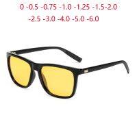 0 -0.5 -0.75 To -6.0 Night Vision Lens Square Prescription Sunglasses Men Polarized Outdoors Driving UV400 Myopia Sun Glasses