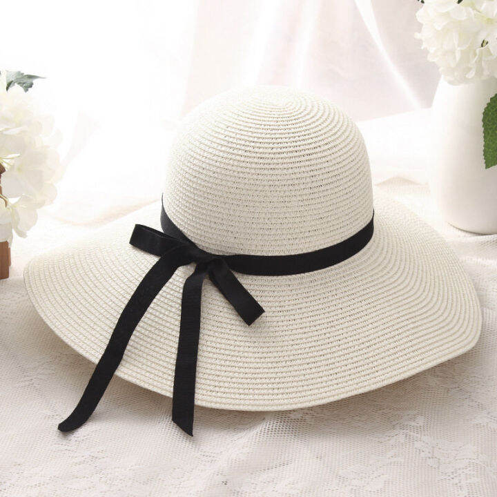 หมวกฤดูร้อน-sunhat-ผู้หญิงหมวกฟางหมวกกันแดดกลางแจ้งป้องกันรังสียูวี