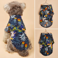 Hawaiian Style Leaf Printed Beach Shirts Summer Dog Clothes for Puppy Small Large Cat Dog Chihuahua Costume s Clothing