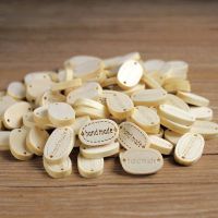 【YF】卍○✕  50pcs 2 Holes Sewing Wood Buttons Hand Made Word Scrapbooking Crafts 19 x 12mm Decorate bottoni botoes W2001