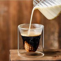 【CW】◊◑  Cup Double-layered Transparent Mug Glass for Bar Whiskey Wine Vodka and Beer