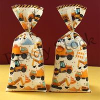 【hot sale】 ♙✗ B41 20pcs Construction Watercolor Candy Bag Engineering Vehicle Excavator Printed Loot Bags For Kids Boy Birthday Party Decorations Gift Bag