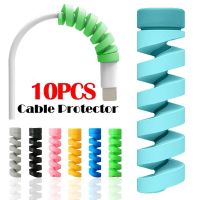 1/10PCS Cable Protector Silicone Data Cable Spiral Winder Wire Cord Organizer Cover for iPhone USB Charger Cable Cord Accessory