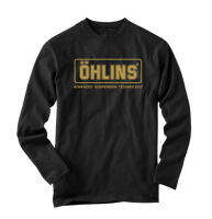 เสื้อยืด คอกลม แขนสั้น แขนยาว GOLD LIMITED  OHLINS  RACING CAR MOTOECYCLES  สีทอง รถซิ่ง