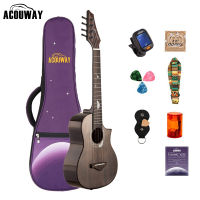 ACOUWAY YMT 26นิ้วCutaway Ukulele Tenor Ukulele Ukalele 2Aไม้มะฮอกกานีแข็งTopพื้นผิวมันวาวแคนาดาDAddario Stringสำหรับผู้เล่นมืออาชีพพร้อมAcouwayผ้าใบกระเป๋ากีตาร์สี่สายโอคาริน่า