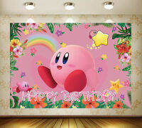 [ในสต็อก] Kirby 125*80ซม. 3D การ์ตูนพื้นหลังผ้า Tapestries &amp; Hangings เด็กวันเกิดถ่ายภาพการถ่ายภาพพื้นหลังผ้า Theme Ball ตกแต่ง Props อุปกรณ์