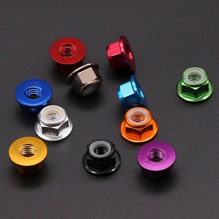 m8-multiwarna-aluminium-aloi-flange-kunci-mur-ulir-pitch-1-25mm-nylon-ring-self-locking-screw-cap