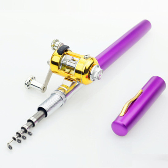 1/5pcs Mini Portable Pocket Fish Pen Aluminum Alloy Fishing Rod