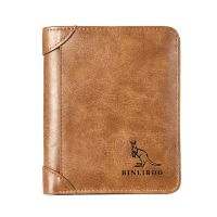 2021 New Male Genuine Leather Wallet Men Wallets RFID Anti Theft Three Fold Business Credit Card Holder Purses  Bag Wallet Man Card Holders