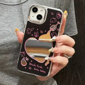 Makeup Mirror Mobile Phone Case, Luxurious Bling Heart-Shaped Mirror Phone  Case(iPhone 7/8)