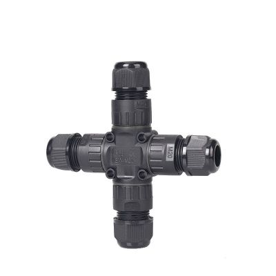 Hot Selling IP68 Waterproof Connector Cross Shape 2/3 Pin Electrical Terminal Adapter Wire Connector Screw Pin Ledlight Outdoor Connection