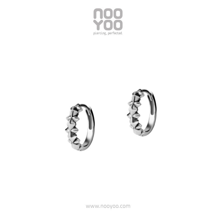 nooyoo-ต่างหูสำหรับผิวแพ้ง่าย-hoop-pyramids-amp-spikes-surgical-steel