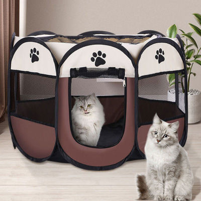 Portable Cage Folding Tent Dog House Outdoor Dog Cage Playpen Cats Kennel Dogs House Octagon Cage For Indoor Playpen
