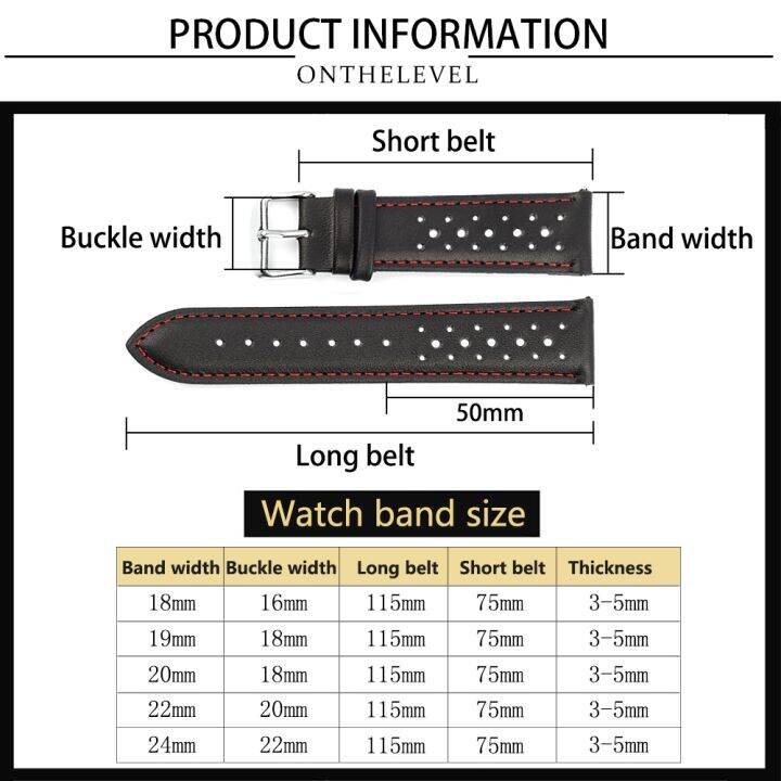 tali-kulit-asli-untuk-tali-jam-18mm-20mm-22mm-24mm-gelang-jam-berongga-buatan-tangan-tali-jahit-hitam-merah-putih