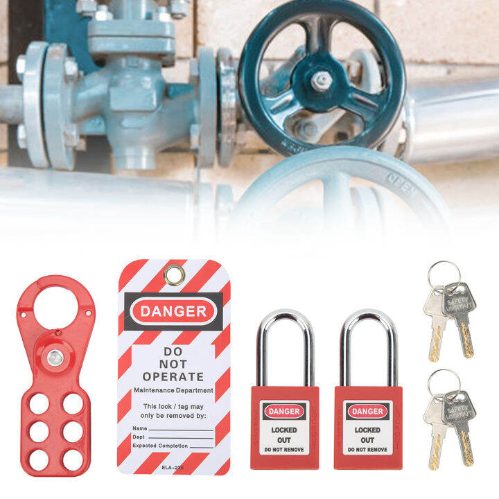 Safety Hasp Lock Set Lockout Tagout Kit Tamper Proof Stainless Steel